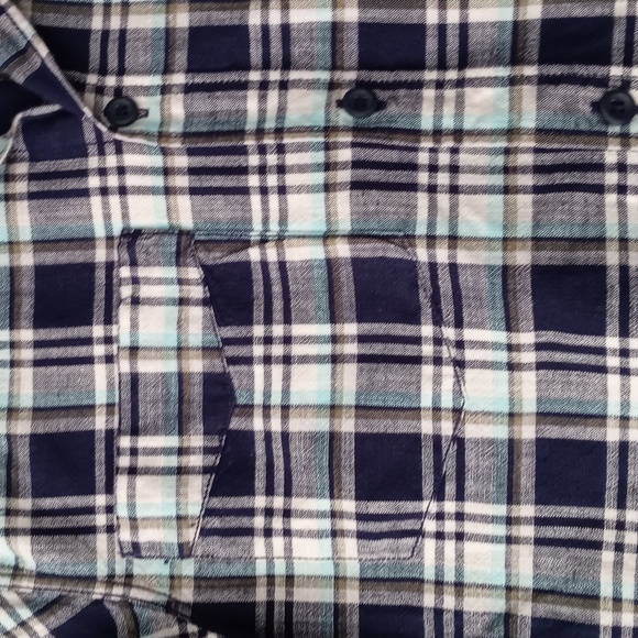 MOSSIMO SUPPLY CO. MEN'S BLUE PLAID LONG-SLEEVE BUTTON-DOWN SHIRT. SIZE S/P. - Picture 7 of 15